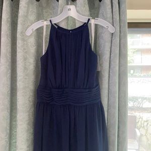 Navy blue bridesmaid dress from David’s Bridal.